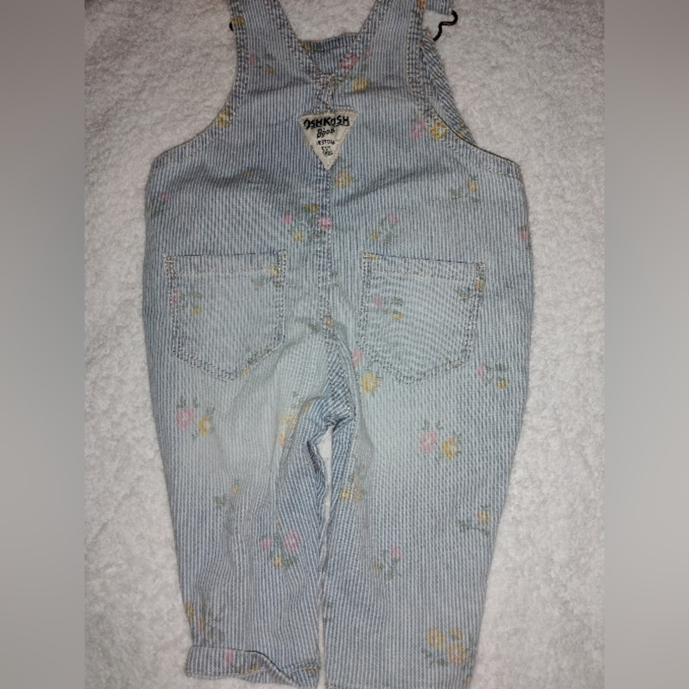 OshKosh B'gosh Striped Floral Kids Overalls - Blue